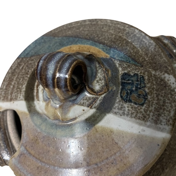 Brown Hand Thrown Studio Pottery Covered Casserole Dish Lid Signed Lynne - Picture 9 of 12